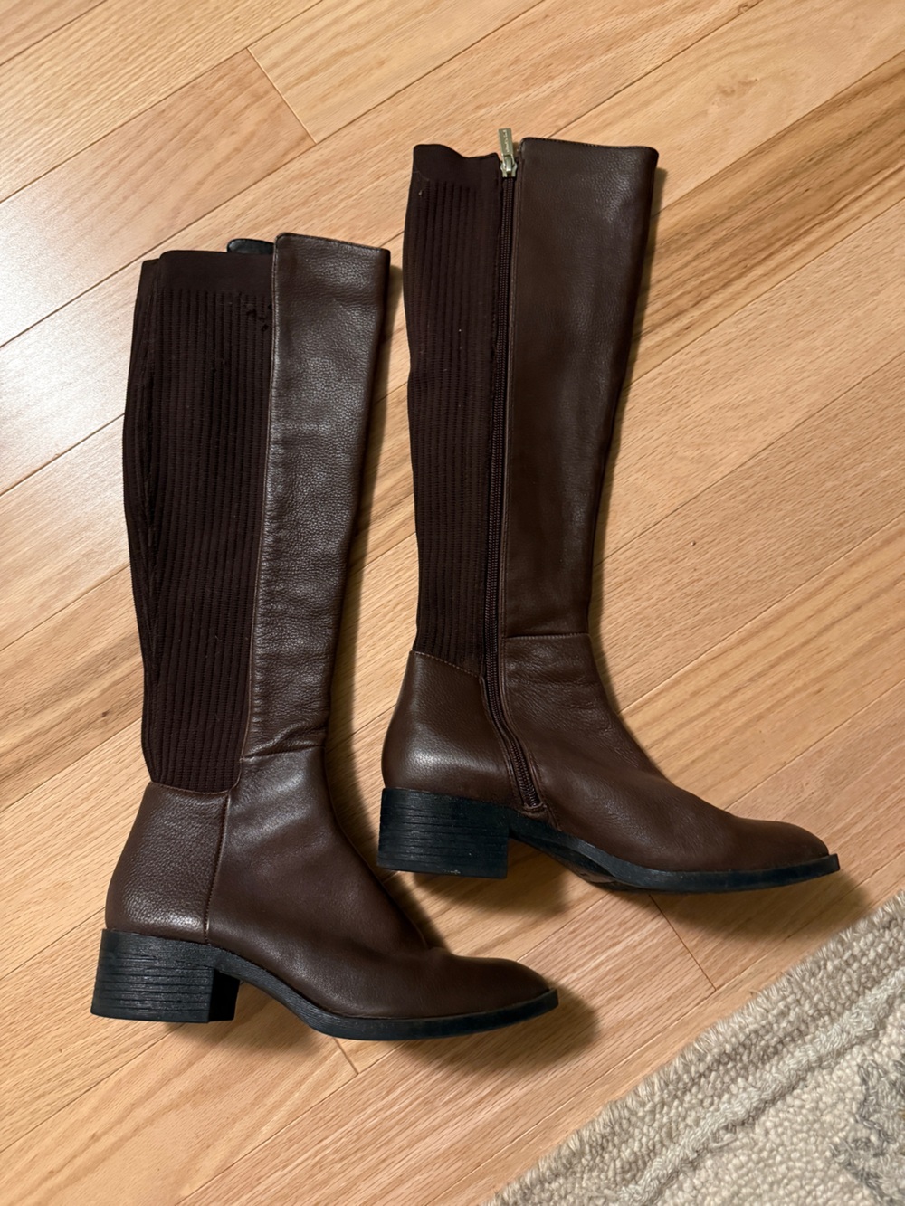 Kenneth Cole Women's Brown Knee-High Stretch Leather Boots